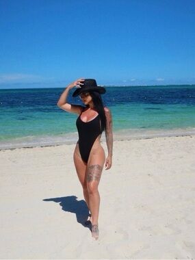 Minimal Animal Women’s Black High-Cut One-Piece Swimsuit New!